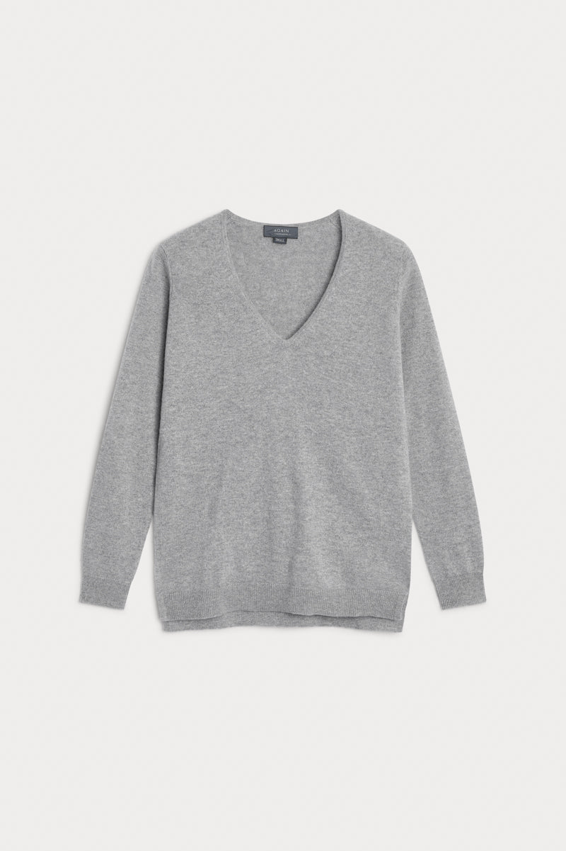 Jersey pico cashmere gris AGAIN Cashmere.