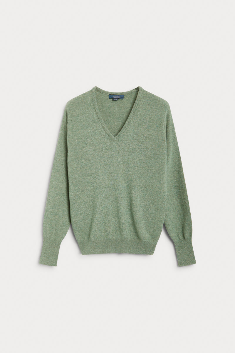 Jersey pico cashmere cuatro cabos de hombre. AGAIN Cashmere