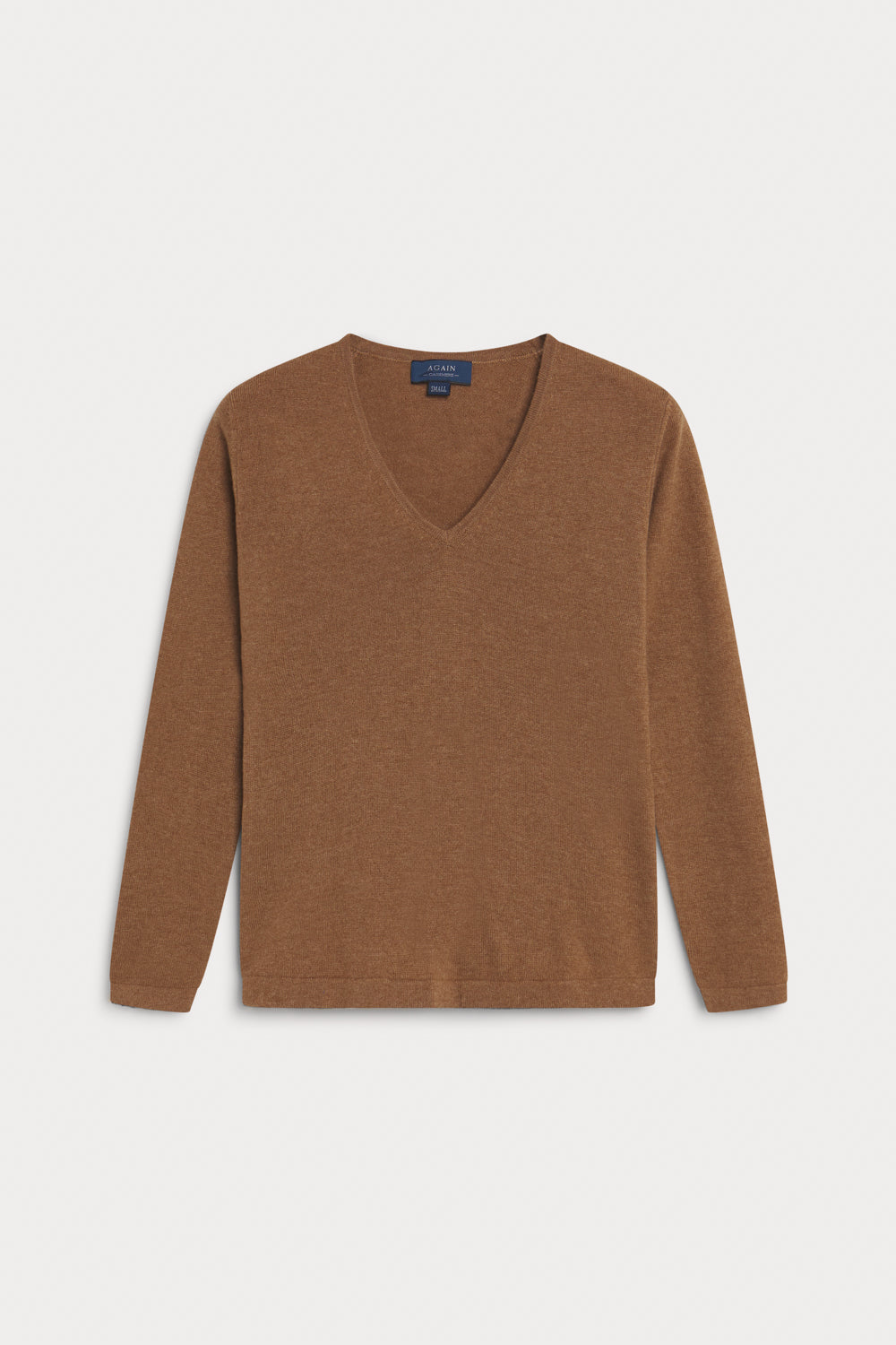 jersey pico cashmere mujer-tabacco