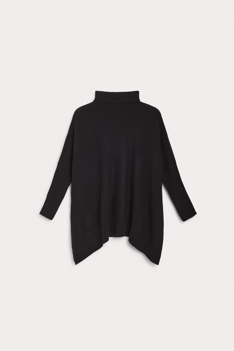 pocho cuello vuelto cashmere negro 
100% cashmere. AGAIN Cashmere.