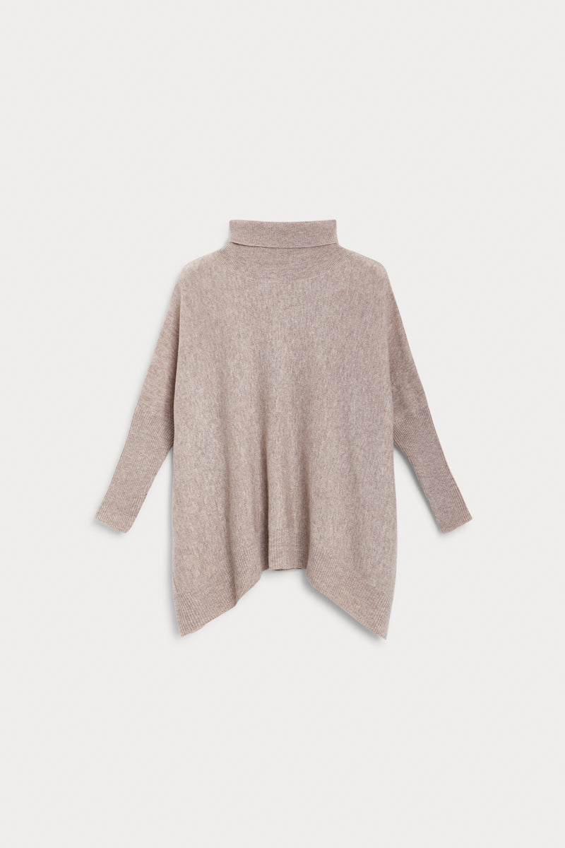 pocho cuello vuelto cashmere piedra 100% cashmere. AGAIN Cashmere.