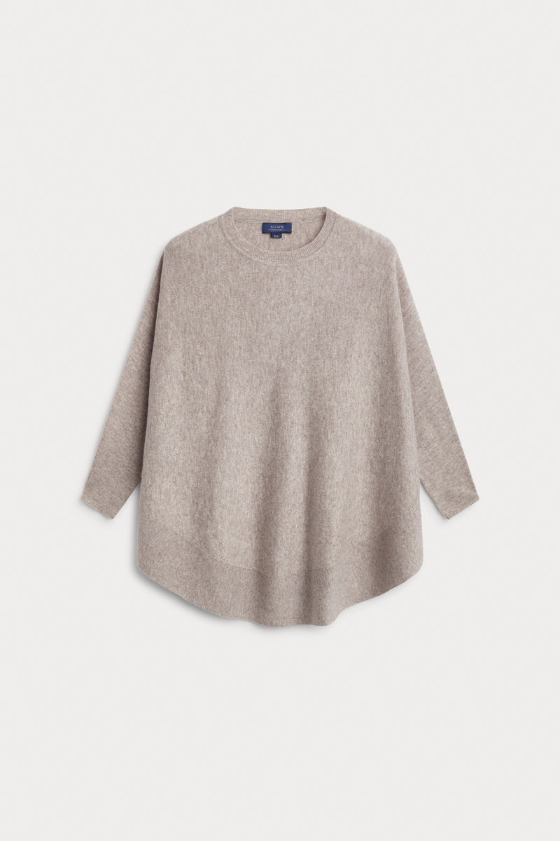 poncho caja redondo piedra 100% cashmere. AGAIN Cashmere.