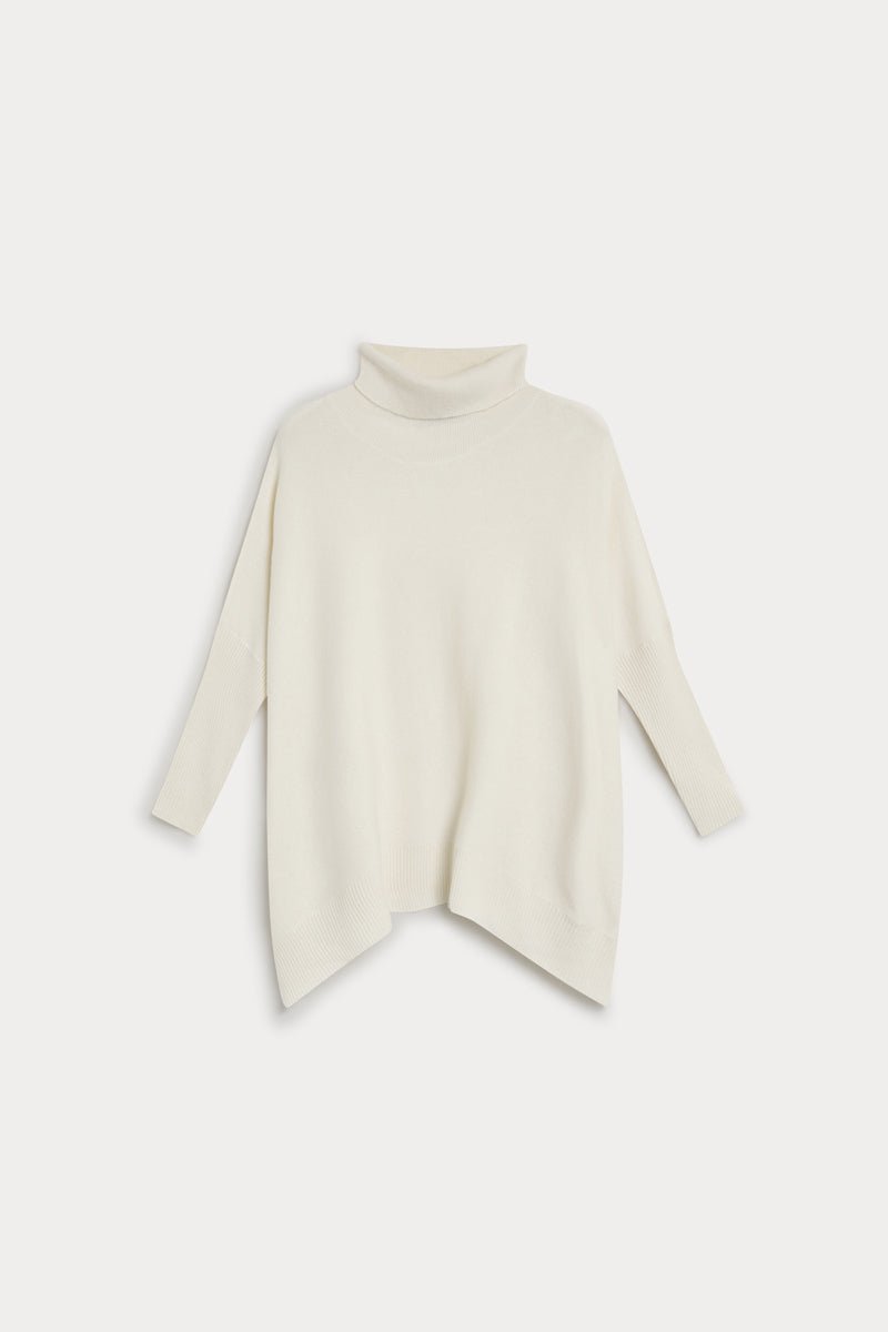 poncho cuello vuelto cashmere mujer 