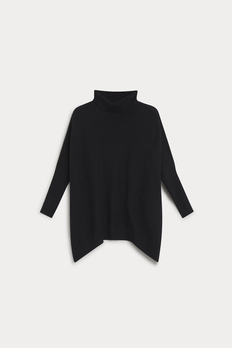 poncho cuello vuelto cashmere mujer 