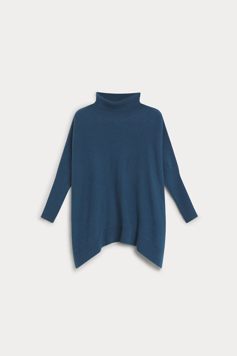 poncho cuello vuelto cashmere mujer 