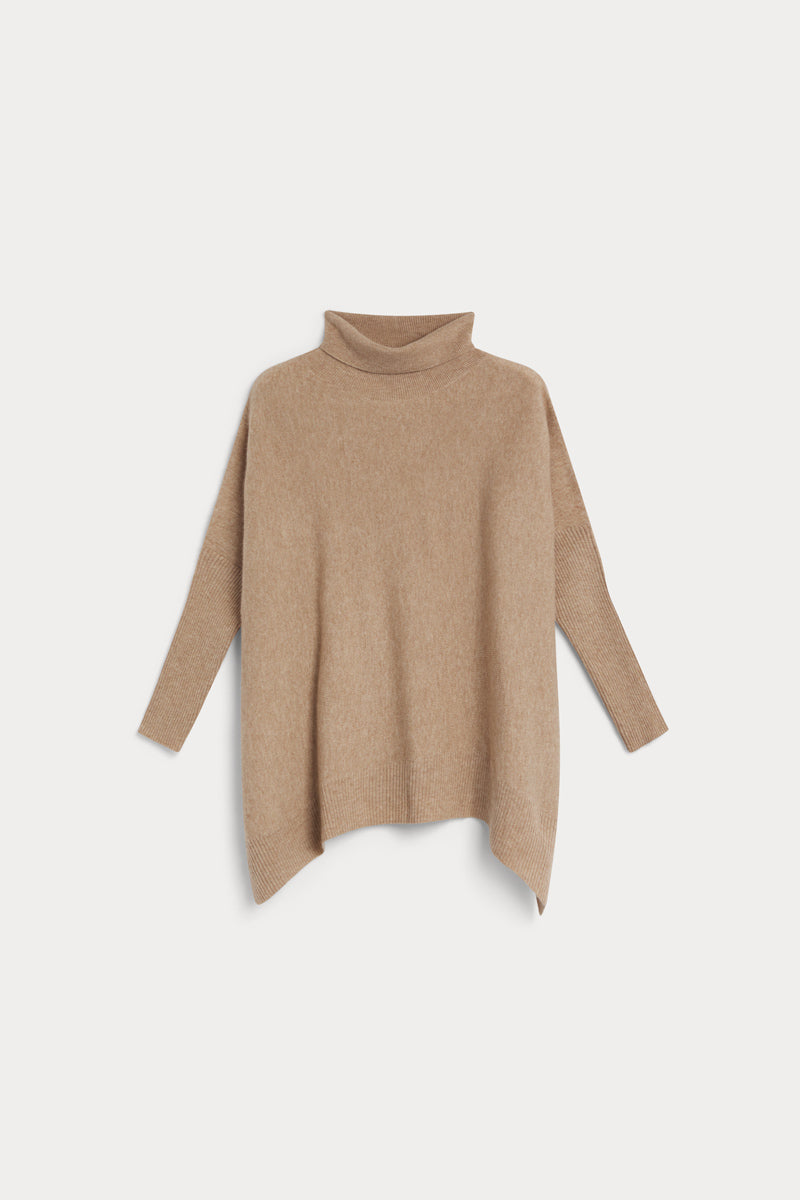 poncho cuello vuelto cashmere mujer 