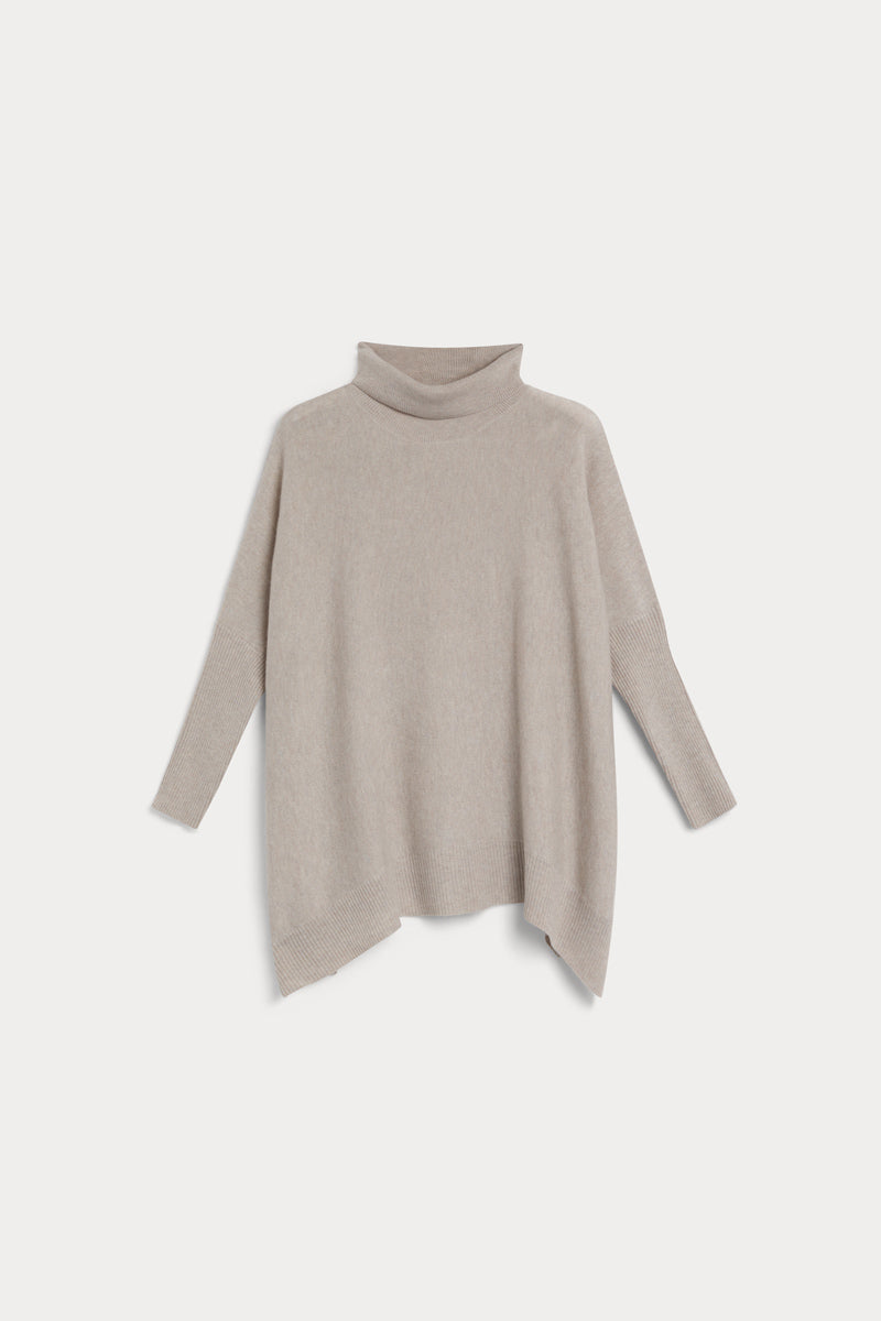 poncho cuello vuelto cashmere mujer 