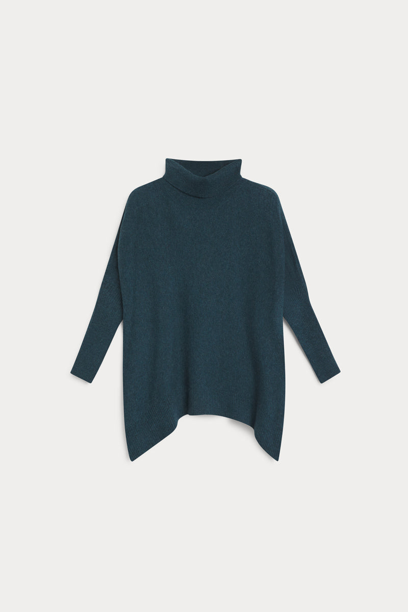 poncho cuello vuelto cashmere mujer 