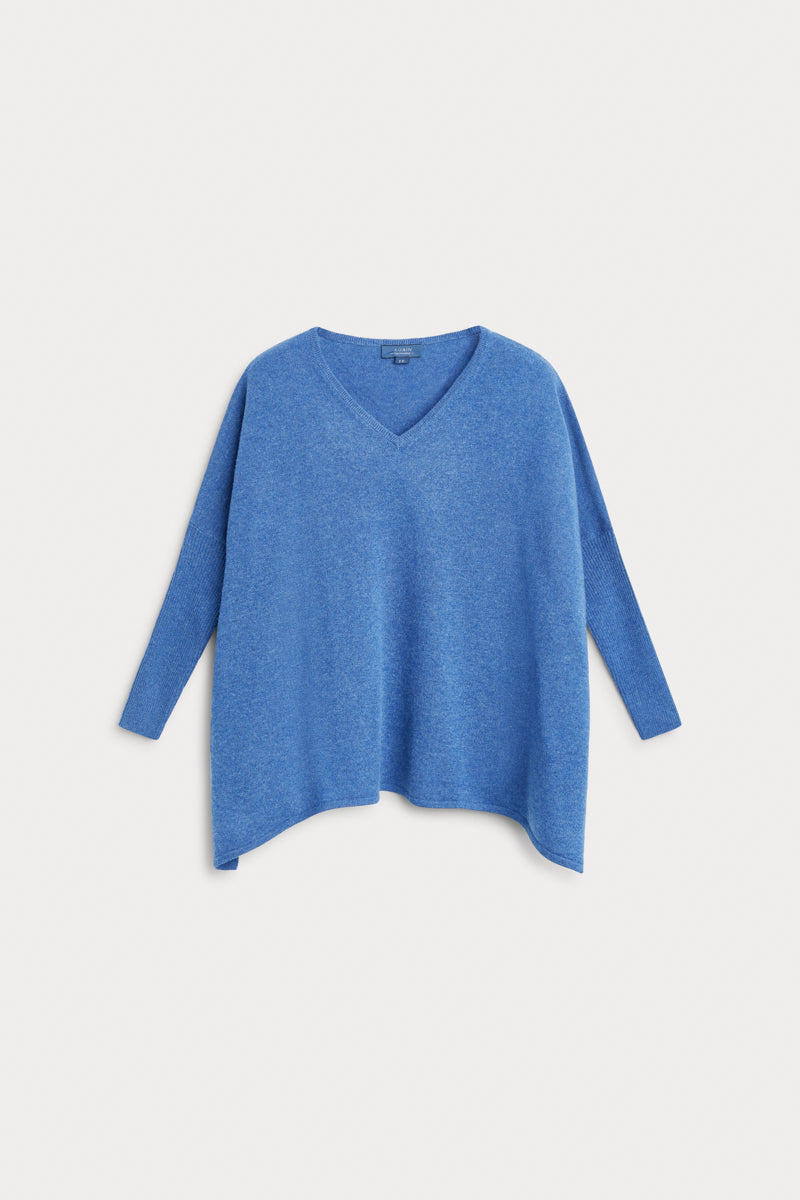 Poncho pico azul claro 100% cashmere. AGAIN Cashmere.