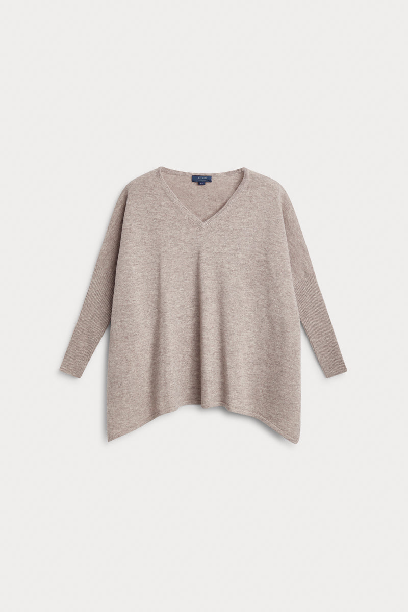 Poncho pico gris 100% cashmere. AGAIN Cashmere.